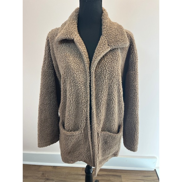 Z Supply Jackets & Blazers - Z Supply Womens XS Brown Sherpa Teddy Bear Coat Open Front Jacket